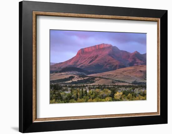 Ear Mountain at sunrise, Rocky Mountain front ranges near Choteau, Montana.-Alan Majchrowicz-Framed Photographic Print