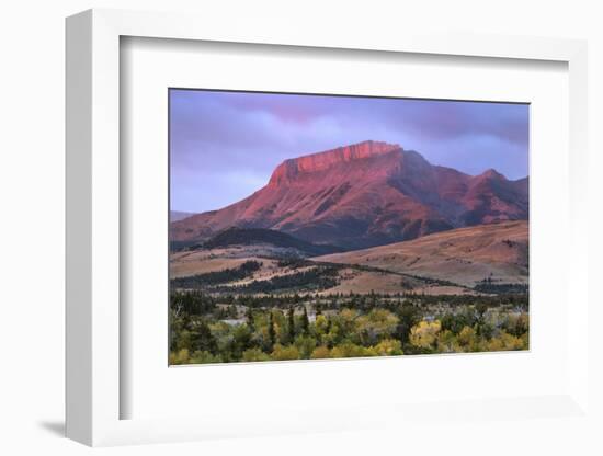 Ear Mountain at sunrise, Rocky Mountain front ranges near Choteau, Montana.-Alan Majchrowicz-Framed Photographic Print
