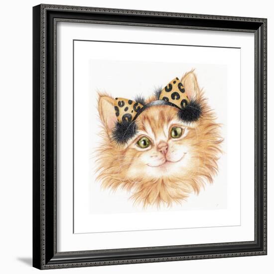 Ear Muff Kitten-Karen Middleton-Framed Giclee Print