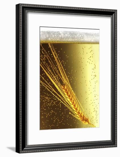 Ear of Barley in Beer (Close-Up)-Bodo A^ Schieren-Framed Photographic Print