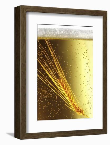 Ear of Barley in Beer (Close-Up)-Bodo A^ Schieren-Framed Photographic Print