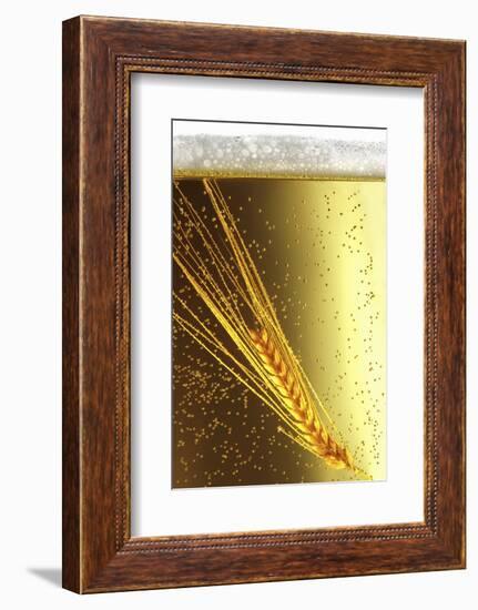 Ear of Barley in Beer (Close-Up)-Bodo A^ Schieren-Framed Photographic Print