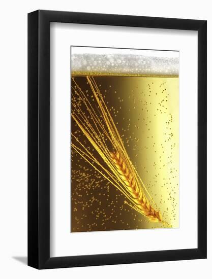 Ear of Barley in Beer (Close-Up)-Bodo A^ Schieren-Framed Photographic Print