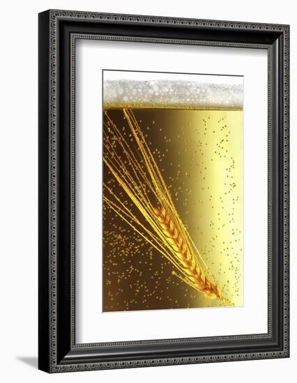Ear of Barley in Beer (Close-Up)-Bodo A^ Schieren-Framed Photographic Print