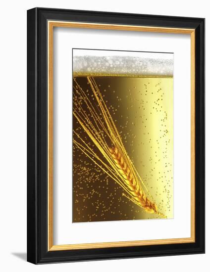 Ear of Barley in Beer (Close-Up)-Bodo A^ Schieren-Framed Photographic Print