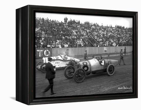 Earl Cooper and Eddie Hearne Driving Racing Cars, Tacoma Speedway (July 4, 1918)-Marvin Boland-Framed Premier Image Canvas