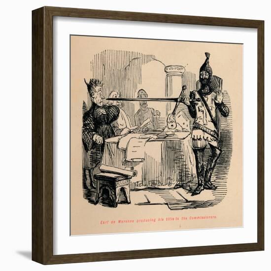 'Earl de Warenne producing his title to the Commissioners', c1860, (c1860)-John Leech-Framed Giclee Print