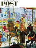 "Amusement Park Carousel" Saturday Evening Post Cover, August 9, 1958-Earl Mayan-Giclee Print