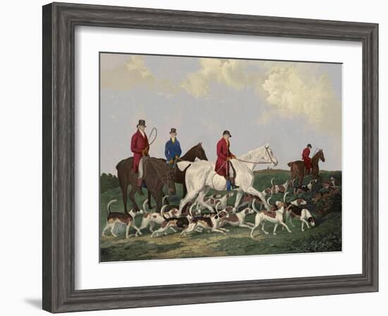 Earl of Derby's Stag Hounds-Barenger-Framed Art Print