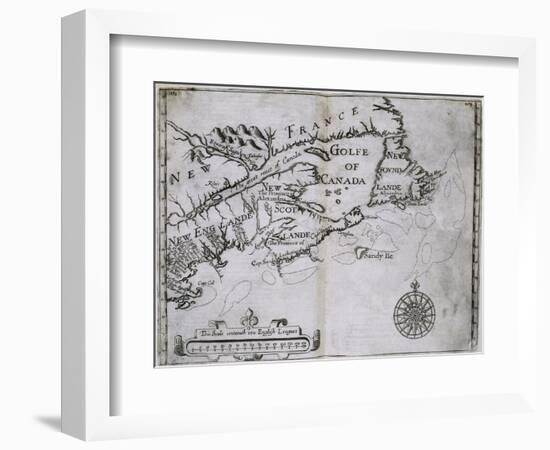 Early 17th-Century Map of the North American Coast from Cape Cod to Newfoundland-null-Framed Giclee Print