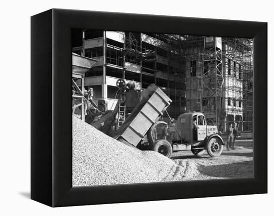 Early 1950S Bedford M Tipper Delivering Aggregates to a Building Site, South Yorkshire, July 1954-Michael Walters-Framed Premier Image Canvas