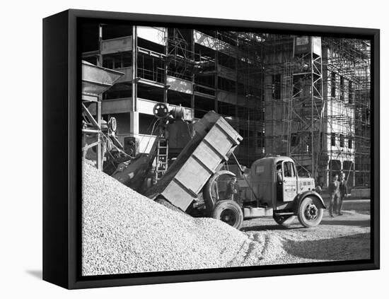 Early 1950S Bedford M Tipper Delivering Aggregates to a Building Site, South Yorkshire, July 1954-Michael Walters-Framed Premier Image Canvas