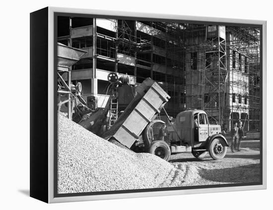Early 1950S Bedford M Tipper Delivering Aggregates to a Building Site, South Yorkshire, July 1954-Michael Walters-Framed Premier Image Canvas