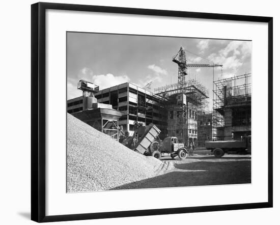 Early 1950S Bedford M Tipper Delivering Aggregates to a Building Site, South Yorkshire, July 1954-Michael Walters-Framed Photographic Print