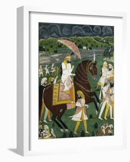 Early 19th Century Painting Titled Maharajah Sher Singh, Son of Ranjeet Singh-null-Framed Giclee Print