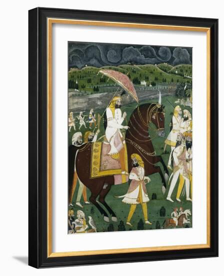 Early 19th Century Painting Titled Maharajah Sher Singh, Son of Ranjeet Singh-null-Framed Giclee Print