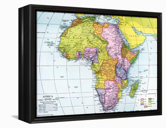 Early 20th Century Map of Africa-null-Framed Premier Image Canvas