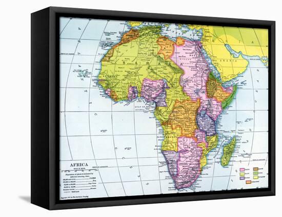 Early 20th Century Map of Africa-null-Framed Premier Image Canvas
