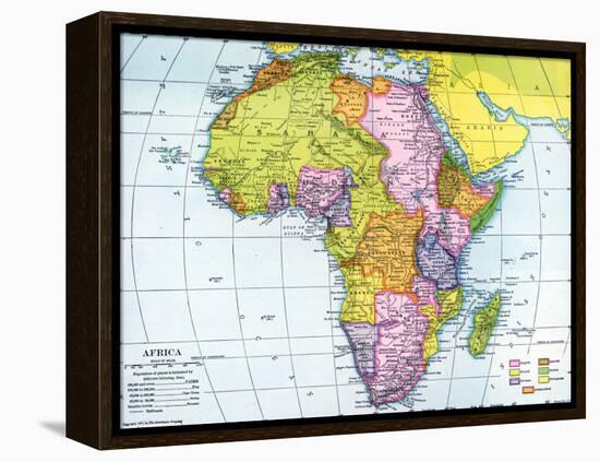 Early 20th Century Map of Africa-null-Framed Premier Image Canvas