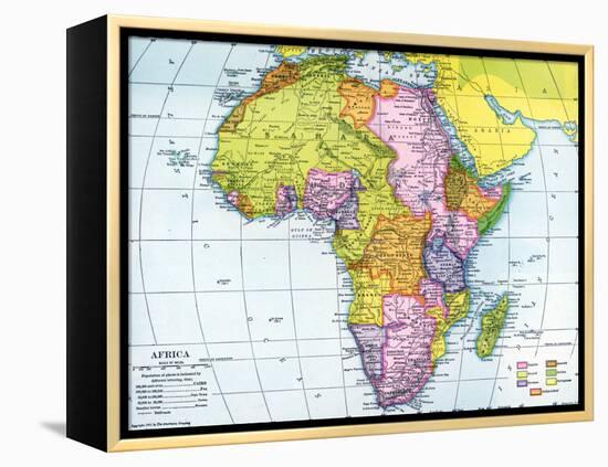 Early 20th Century Map of Africa-null-Framed Premier Image Canvas