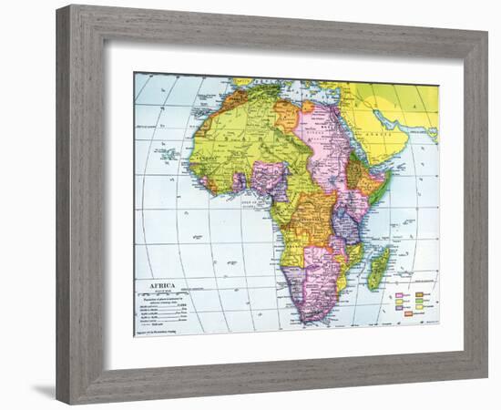 Early 20th Century Map of Africa-null-Framed Photographic Print