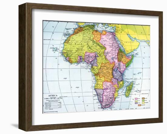 Early 20th Century Map of Africa-null-Framed Photographic Print