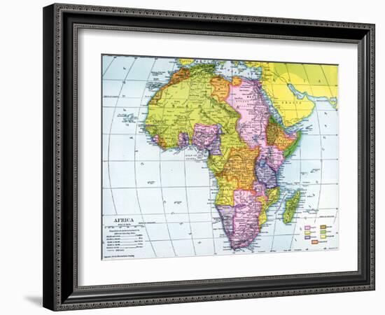 Early 20th Century Map of Africa-null-Framed Photographic Print