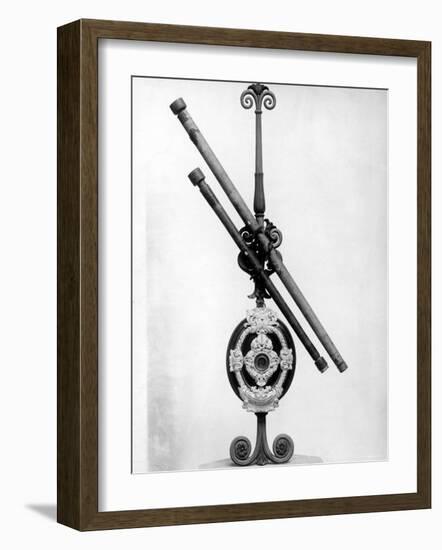 Early 20X Refractor Telescope Built by Galileo with Which He Discovered Moons Orbiting Jupiter-null-Framed Photographic Print