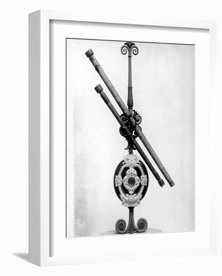 Early 20X Refractor Telescope Built by Galileo with Which He Discovered Moons Orbiting Jupiter-null-Framed Photographic Print