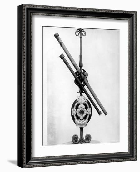 Early 20X Refractor Telescope Built by Galileo with Which He Discovered Moons Orbiting Jupiter-null-Framed Photographic Print