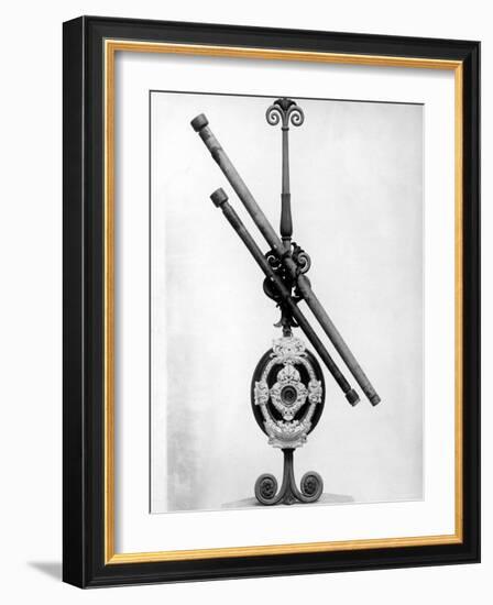 Early 20X Refractor Telescope Built by Galileo with Which He Discovered Moons Orbiting Jupiter-null-Framed Photographic Print