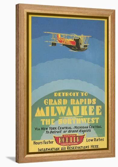 Early Ad for Midwestern Air Travel-null-Framed Stretched Canvas