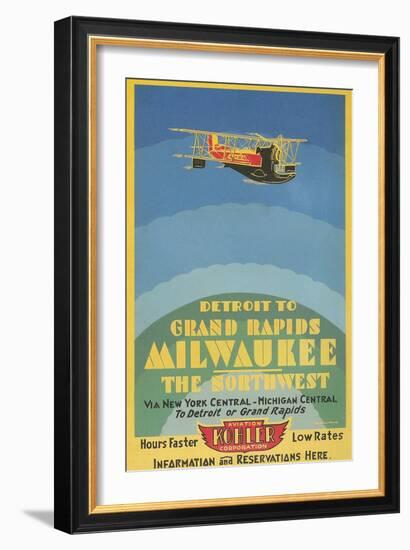 Early Ad for Midwestern Air Travel-null-Framed Art Print