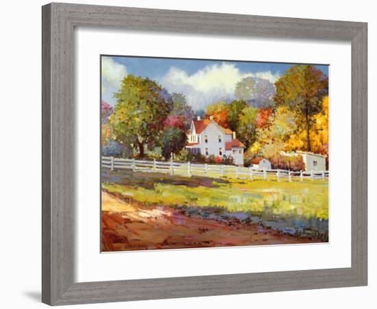 Early Autumn Farm-Kent Wallis-Framed Art Print