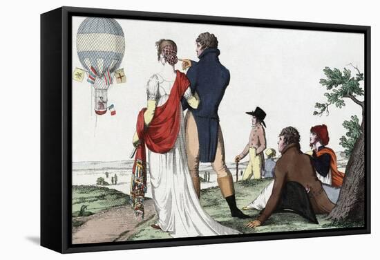 Early Balloon Flight, 1802-Library of Congress-Framed Premier Image Canvas