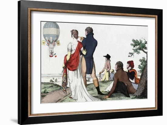 Early Balloon Flight, 1802-Library of Congress-Framed Photographic Print