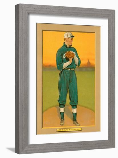 Early Baseball Card, Walter Johnson-null-Framed Art Print