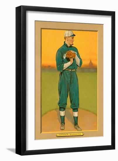 Early Baseball Card, Walter Johnson-null-Framed Art Print