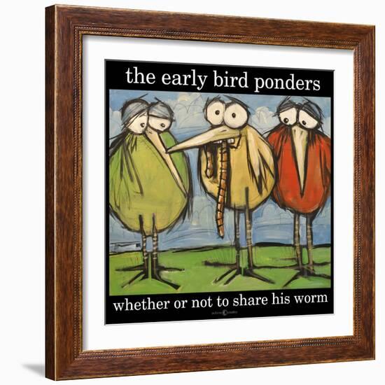 Early Bird and Worm Poster-Tim Nyberg-Framed Giclee Print