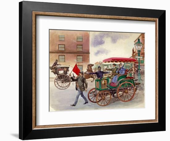 Early Car, with Man with a Flag-Peter Jackson-Framed Giclee Print