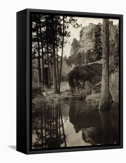 Early Carvings at Mount Rushmore-George Rinhart-Framed Premier Image Canvas