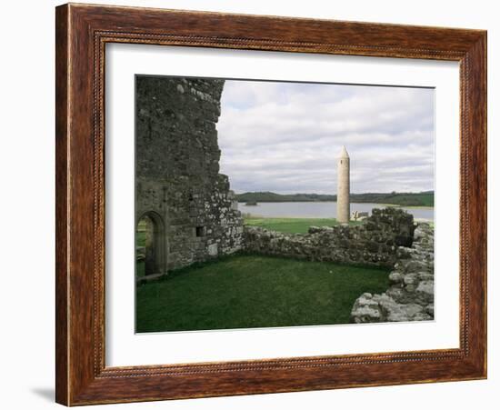 Early Christian Buildings, Devenish Island, County Fermanagh, Northern Ireland-Michael Jenner-Framed Photographic Print