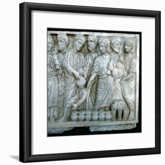 Early Christian depiction of the miracles of Christ. Artist: Unknown-Unknown-Framed Giclee Print