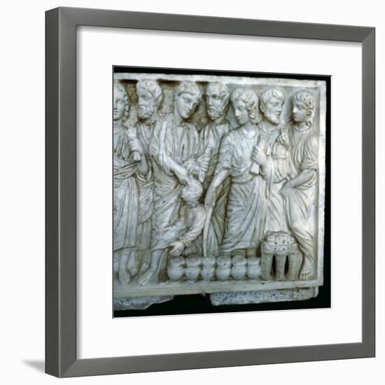 Early Christian depiction of the miracles of Christ. Artist: Unknown-Unknown-Framed Giclee Print