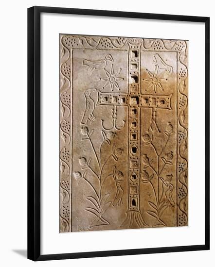 Early Christian Relief with Jeweled Cross-null-Framed Giclee Print