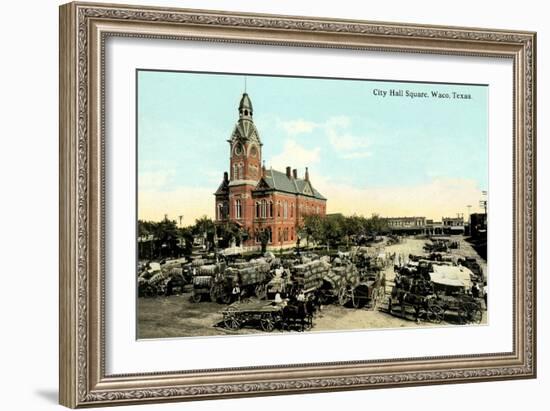 Early City Hall Square, Waco-null-Framed Art Print