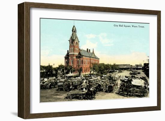 Early City Hall Square, Waco-null-Framed Art Print