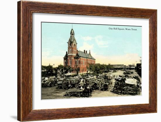 Early City Hall Square, Waco-null-Framed Art Print