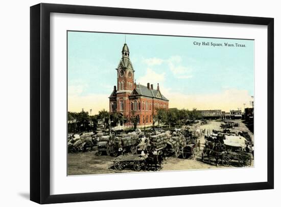 Early City Hall Square, Waco-null-Framed Art Print