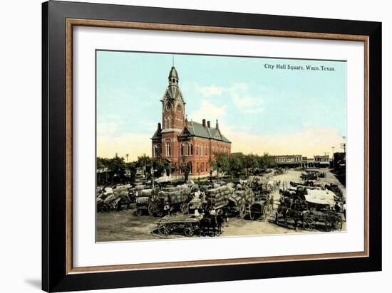 Early City Hall Square, Waco-null-Framed Art Print